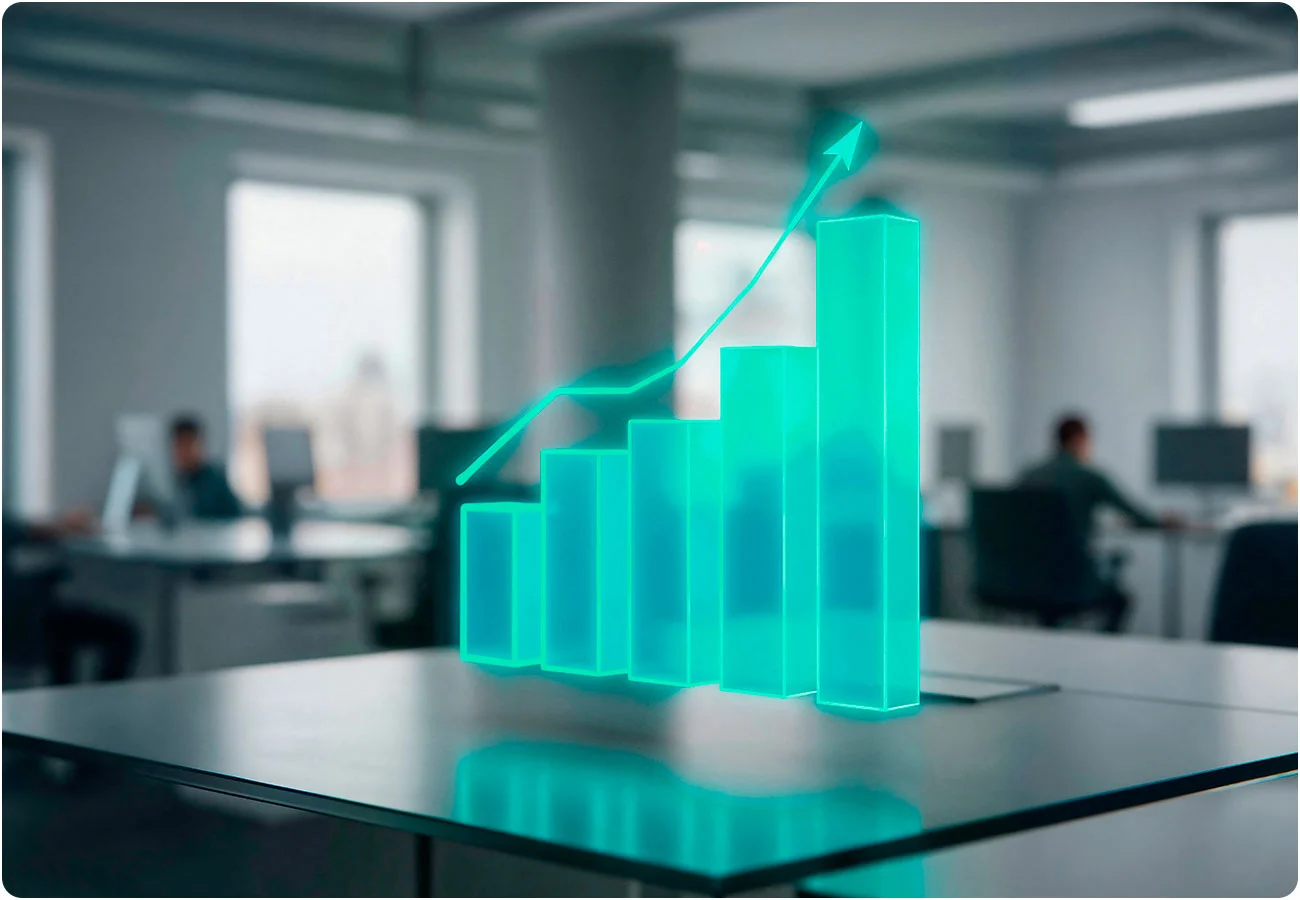 Mockup de dashboard de lançamento com métricas e funil